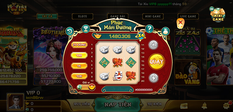 Tìm hiểu về tựa game quay slot phúc mãn đường tại IWIN CLUB